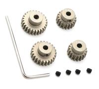 Pignons RC 0,6M Alu 7075 18T 19T 24T 25T pour Tamiya TT01 TT02, 4 pièces | Pignons de précision pour châssis 257/260 mm, compatible Tamiya TT01 TT02 TB02 TA05, aluminium 7075 usiné et durable