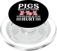 Pigs Make Me Happy Humans Make My Head Hurt PopSockets PopGrip pour MagSafe