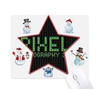 Pihel Typography Tapis de souris de Noël Motif bonhomme de neige 3 pixels