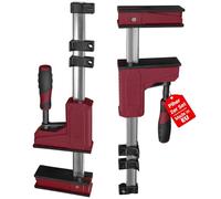 Piher PRL 95 Lot de 2 serre-joints pour le travail du bois - Envergure de 125 cm - Serre-joint parallèle solide avec force de serrage de 700 kg - Acier forgé fabriqué en UE - Tendeur et écartement