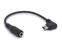 PIIHUSW Câble adaptateur microphone 3,5 mm coudé 90° femelle vers mini USB mâle pour HERO3, HERO3+ et HERO4 Black, White ou Silver Editions (15 cm)