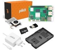 PiiKit Starter Kit pour Raspberry Pi 5 4 Go - Édition Serveur | Carte MicroSD 32 Go | Alimentation 27 W | Active Cooler | Bumper en Silicone