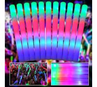 PIIMNT Lot de 50 bâtons fluorescents en mousse pour mariage, 3 modes clignotants, bâtons lumineux à DEL de 40 cm, bâtons lumineux à DEL phosphorescents pour anniversaire, concert, rave
