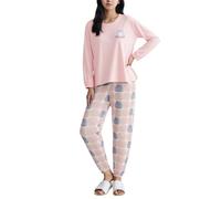 Pijama Femme,Ensembles de Pyjama pour Femmes adaptés Quotidien avec Manches Longues et Motif Dessin animé Charmant pour Nuits douillettes et détente à la Maison (Dark Purple, XL)