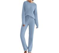 Pijamas Femme Coton Pyjama Femmes Polaire Femme Chaude Avec Pull Manches Longues Et Pantalon De Pyjamas 2 Pièces Automne Hiver Chaud Pour Femme Sleepwear 2024 Nouveaux Vêtement De Détente