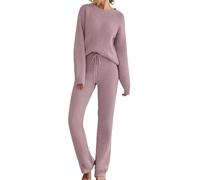 Pijamas Femme Coton Pyjama Femmes Polaire Femme Chaude Avec Pull Manches Longues Et Pantalon De Pyjamas 2 Pièces Automne Hiver Chaud Pour Femme Sleepwear 2024 Nouveaux Vêtement De Détente