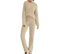Pijamas Femme Coton Pyjama Femmes Polaire Femme Chaude Avec Pull Manches Longues Et Pantalon De Pyjamas 2 Pièces Automne Hiver Chaud Pour Femme Sleepwear 2024 Nouveaux Vêtement De Détente