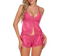 Pijamas Femme Hiver Sexy Pyjama Short Vêtements De Nuit Ete Lingerie Satin Rose Ensemble Chic Pyjashort Pantalon Ensembles Hauts Pyjamasques Vetement Velours Été Nuisette