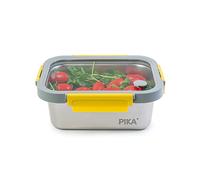 Pika - Boite alimentaire 1200ml en inox et couvercle en verre trempé - Hermétique et légère - Compatible micro-ondes, four, congélateur - MetalShock