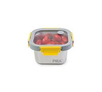 Pika - Boite alimentaire en inox et couvercle en verre trempé - Hermétique et légère - Compatible micro-ondes, four, congélateur - MetalShock (600ml)