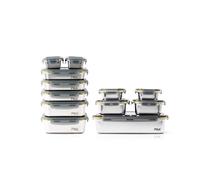 PIKA | Lot de 12 boites alimentaires en inox | Batch cooking | Compatible au micro-ondes, four, congélateur | Rangement facile