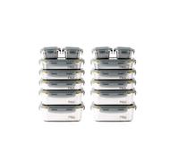 PIKA | Lot de 14 boites alimentaires en inox | Batch cooking | Compatible au micro-ondes, four, congélateur | Rangement facile