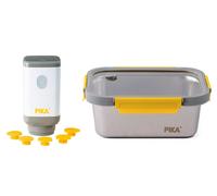 Pika - Pompe Sous Vide Électrique + Boîte Alimentaire Inox 1200ml + 5 Valves Pour Boites Alimentaires Pika Appareil De Mise Sous Vide Alimentaire
