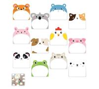 PIKABOOM 12 Notes Autocollantes Pense-bêtes Animaux, 240 Feuilles | 12 motifs d'animaux au choix, surface lisse, pour stylos à bille et marqueurs, bureau et études, idée cadeau