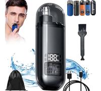 Pikapipy-Portable Nose Hair Trimmer (Painless & Precision), Electric Nose Hair Trimmer, 2 in 1 Nasal Hair Cutter with IPX7 Waterproof,Dual Edge Blades Clipper for Easy Cleansing (Upgraded,black)