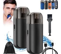 Pikapipy-Portable Nose Hair Trimmer (Painless & Precision), Electric Nose Hair Trimmer, 2 in 1 Nasal Hair Cutter with IPX7 Waterproof,Dual Edge Blades Clipper for Easy Cleansing (Regular,2*black)