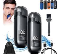 Pikapipy-Portable Nose Hair Trimmer (Painless & Precision), Electric Nose Hair Trimmer, 2 in 1 Nasal Hair Cutter with IPX7 Waterproof,Dual Edge Blades Clipper for Easy Cleansing (Upgraded,2*black)