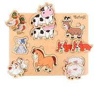 PikatoyZ® Jouet Enfant 1, 2 et 3 Ans - Jeu Éducatif Idéal pour Cadeau de Noël ou Anniversaire - Puzzle en Bois pour Bébé Garçon ou Fille - Jeux Montessori avec Puzzles Animaux de la Jungle