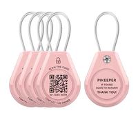 PIKEEPER Lot de 4 étuis étanches compatibles avec AirTag, étiquette de bagage intelligente à code QR avec câble en acier tressé, IP67 résistant aux chocs pour sacs de voyage, valises et animaux