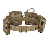 PIKEON Ceinture tactique de combat Molle Airsoft Duty Ceinture à dégagement rapide avec pochettes 8 en 1 (marron clair)