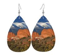 Pikes Peak Colorado Boucles d'oreilles pendantes légères en cuir en forme de goutte pour femme