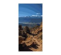 Pikes Peak Colorado Couverture de porte Bannière 90 x 180 cm Bannières de fête Panneau de bienvenue saisonnier Décoration verticale à suspendre pour porche, entrée, jardin