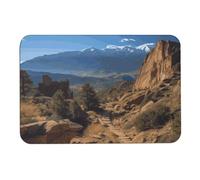 Pikes Peak Colorado Diatom Mud Tapis de bain absorbant l'humidité et la saleté, paillasson avec dos en caoutchouc antidérapant, tapis de sol pour salle de bain, baignoire, douche, évier