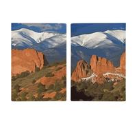 Pikes Peak Colorado - Étui de passeport en cuir fait à la main avec fente pour cartes et billets, accès facile - Pour homme et femme, 20,3 x 13,8 cm, Style :, 20.3x13.8cm