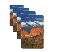 Pikes Peak Colorado Lot de 4 cartes de désodorisants de voiture personnalisables, cadeaux pour homme et femme, tablettes d'aromathérapie, cartes parfumées à suspendre pour armoire de salle de bain