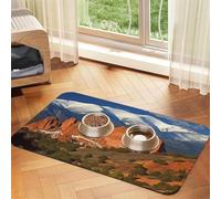 Pikes Peak Colorado Tapis de nourriture pour chien, 30,5 x 45,7 cm, antidérapant, super absorbant, passe au lave-vaisselle, pour nourriture et eau, joli tapis d'alimentation à séchage rapide pour