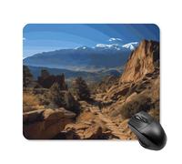 Pikes Peak Colorado Tapis de souris avec bords cousus en tissu lavable en caoutchouc antidérapant Design parfait pour les jeux, ordinateur portable, travail de bureau