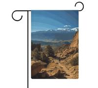 Pikes Peak Drapeau de jardin du Colorado double face 30,5 x 45,7 cm, drapeau vertical en lin, drapeaux de maison durables pour fêtes de vacances décoratives en plein air