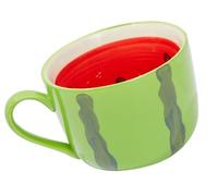 PIKITER Grande tasse en céramique verte pastèque avec poignée, for café et thé au lait d'avoine, 1 pièce
