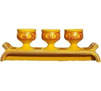 PIKITER Lot de 3 bols d'offrande d'eau bouddhistes 5,5 x 7 x 21 cm, tasses en céramique motif Bouddha porte-bonheur for fournitures d'autel bouddhiste