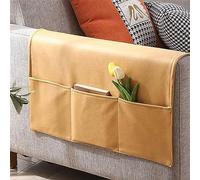 PIKITER Organiseur de canapé, Sac de Rangement for Fauteuil avec Poches for télécommandes, téléphones, répertoires, Lunettes, 60 x 110 cm, 1 pièce(Yellow)
