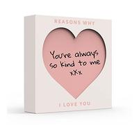 Pikkii Reasons Why I Love You - Le cadeau personnalisé le plus doux pour écrire jusqu'à 50 raisons personnalisées dans le cadre en forme de cœur | Cadeau pour la Saint-Valentin, un anniversaire
