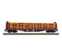 Piko 24610 Roos-t642 H0 Chariot de transport en bois véritable avec chargement en bois véritable, RSBG, Ep.VI