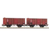 PIKO 28328 Échelle Ho Set Due Wagons Marchandises A Due Axes Avec Toit FS III
