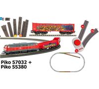 PIKO 57032 + 55380 Kit Débutant Br 218 + 3 Wagen Piste Ovale Parement Neuf
