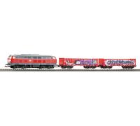 PIKO 57032 Kit de départ Kids Train de marchandises BR 218 DB AG avec deux wagons de marchandises ouverts Eaos