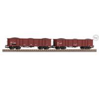 PIKO 58287 - H0 1:87 Ensemble De 2 Wagons Marchandises FS Eaos Avec Charge Temps