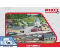 PIKO 61923 Échelle HO Ensemble Gare (Gare, Abri, Remise, Cabine Et Maison)