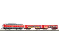 PIKO 57032 Kit de départ Kids Train de marchandises BR 218 DB AG avec deux wagons de marchandises ouverts Eaos