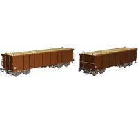 Piko H0 58235 Lot de 2 wagons de marchandises ouverts Haos H0 avec chargement en bois DB-AG