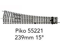 Aiguillage, à droite (H0) Voie A Piko 239.07 mm Piko H0 55221 15 ° 908 mm 1 pc(s)