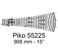 Piko Aiguillage triple W3 H0 55225 – Code 100 – 1/87 – 15° – 239,07 mm