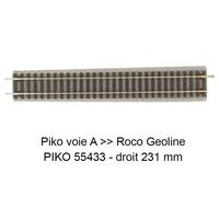 PIKO Rail de transition vers Roco Geloline 231 mm - voie A avec ballast - PIKO 5
