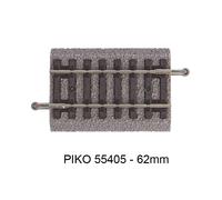 PIKO Rail droit 62 mm G62 - voie A avec ballast - PIKO 55405