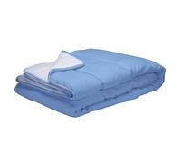 PIKOLIN Couette 100 x 120 cm 300 g Tempérée en Fibre Ecolofil pour Berceau - Couette Réversible Toucher Plume, Lavable, Douce et Respirante - Bicolore Bleu/Blanc