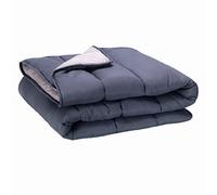 PIKOLIN Couette 150 x 220 cm 300 g Tempérée en Fibre Ecolofil pour Lit 1 Personne - Couette Réversible Toucher Plume, Lavable, Douce et Respirante - Bicolore Gris Clair/Gris Naturel